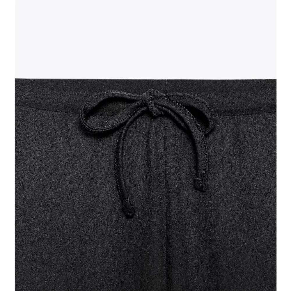 Zara NWT stretchy black wide leg drawstring pants